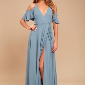 Slate Blue Bridesmaid Dress - Lulus Wrap